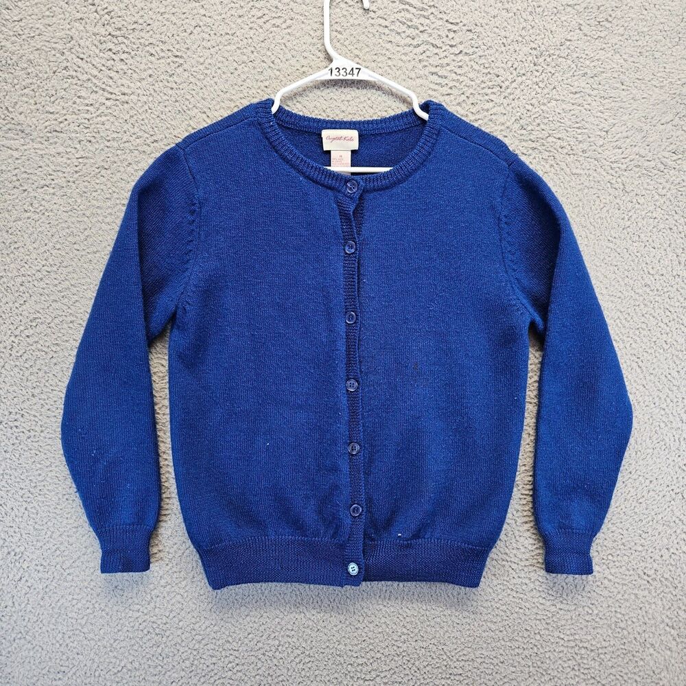 Crystal Kobe Sweater Cardigan Womens Size Medium‎ Blue Wool Button Front
